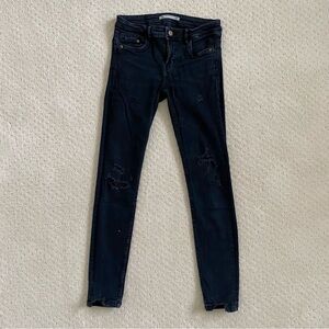 Zara distressed black skinny jeggings